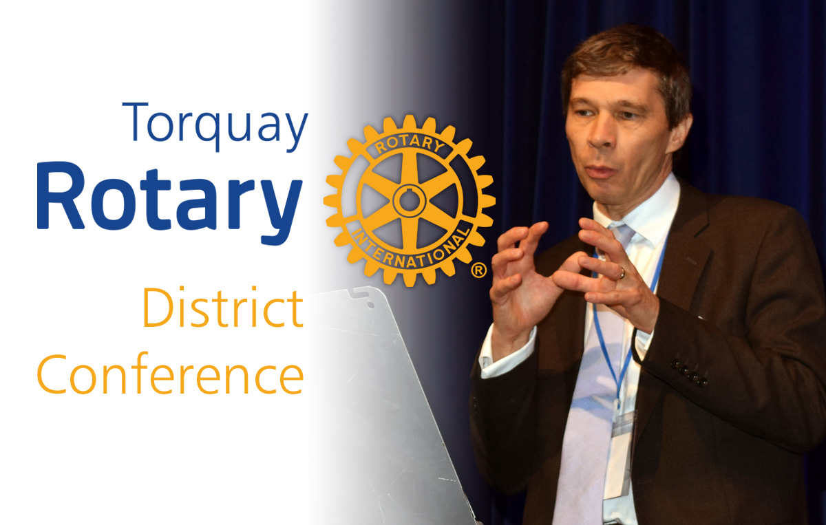 MD John Waldie addressing the Rotary District Conference in Torquay